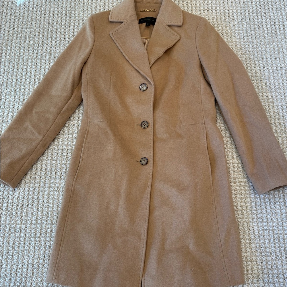Donna Karan Classic Camel Wool Coat